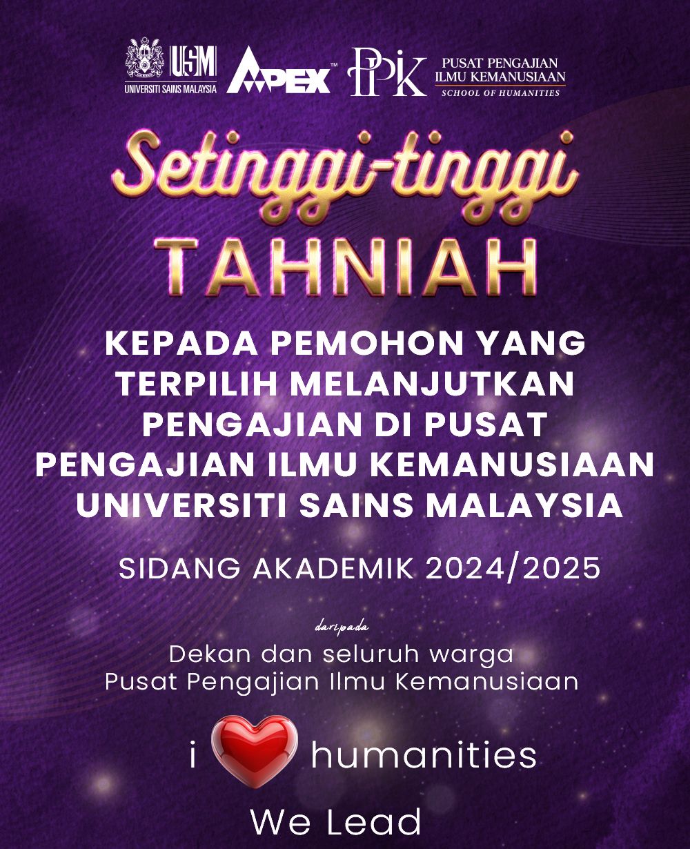 Setinggi tinggi Tahniah Sidang Akademik 20242025